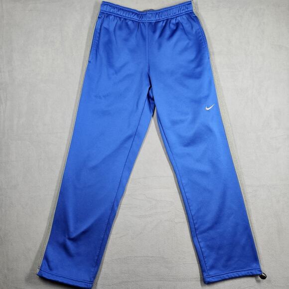Nike Pants Mens Med Blue Therma-Fit Fleece Athletic Training Elastic Waist Y2K - Picture 1 of 16